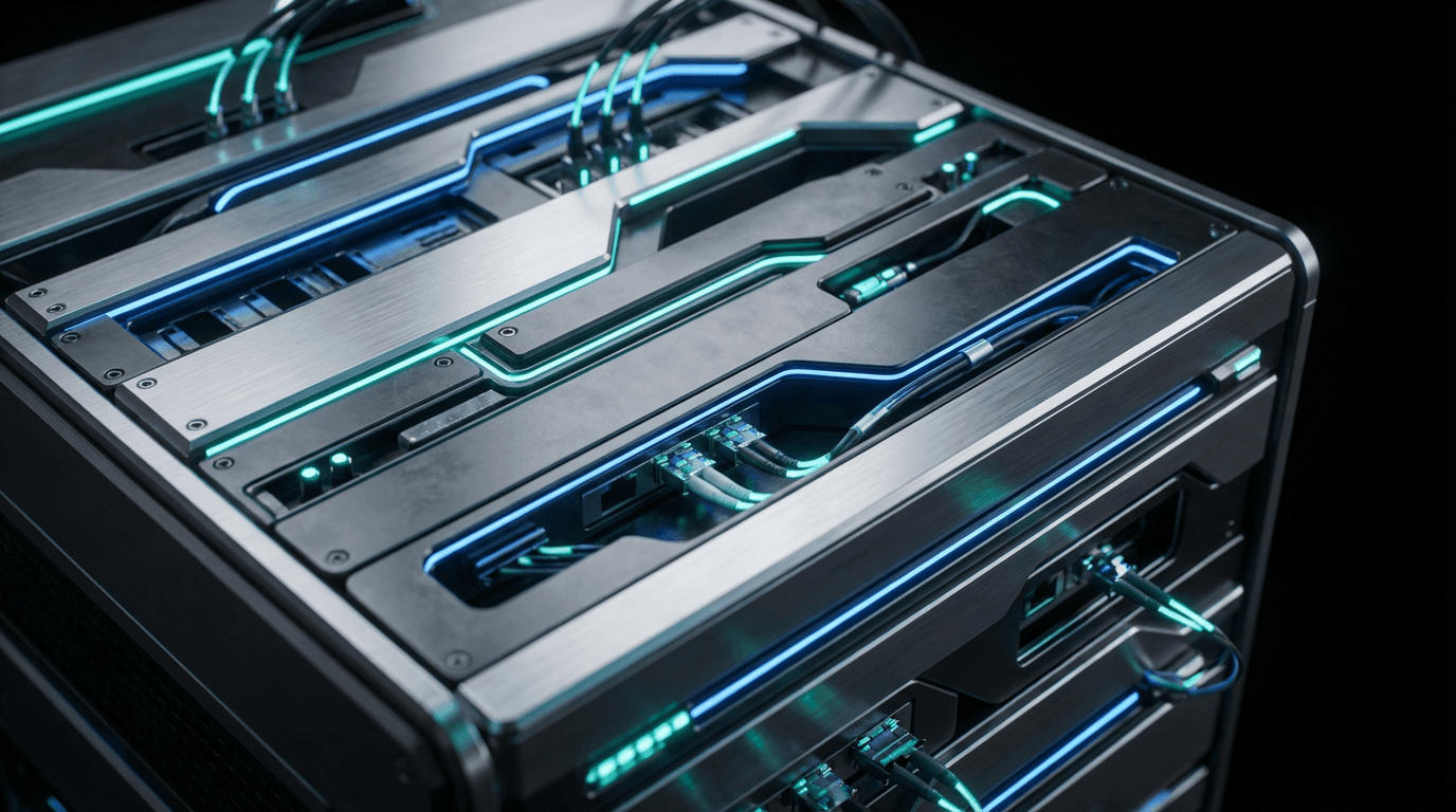 Dedicated server hardware close-up